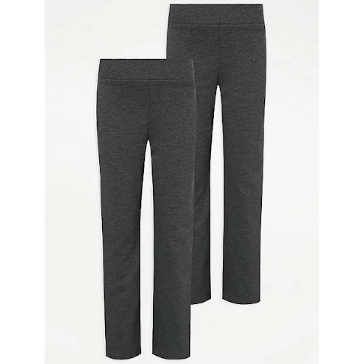 Girls Grey Jersey Easy On School Trousers (2 Pack)