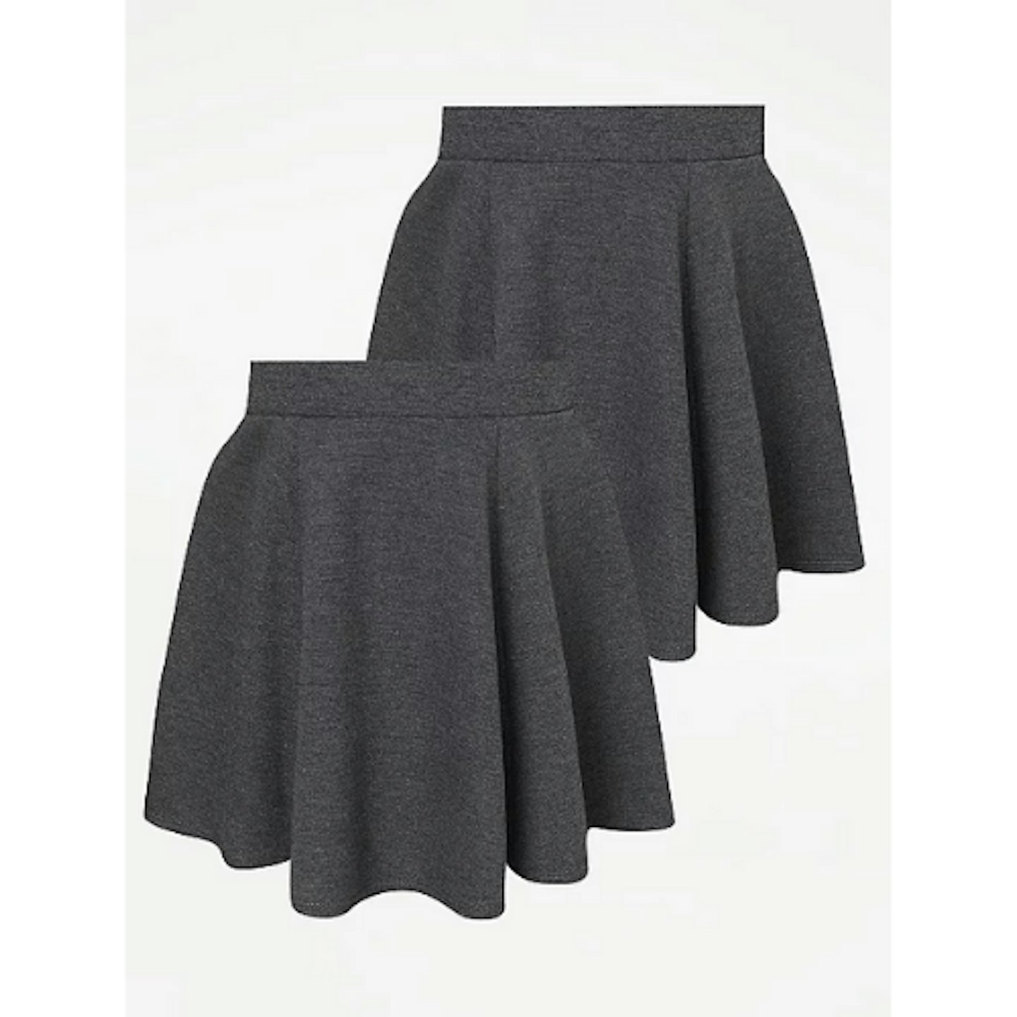 Girls Grey Skater School Easy On Skirt (2 Pack)