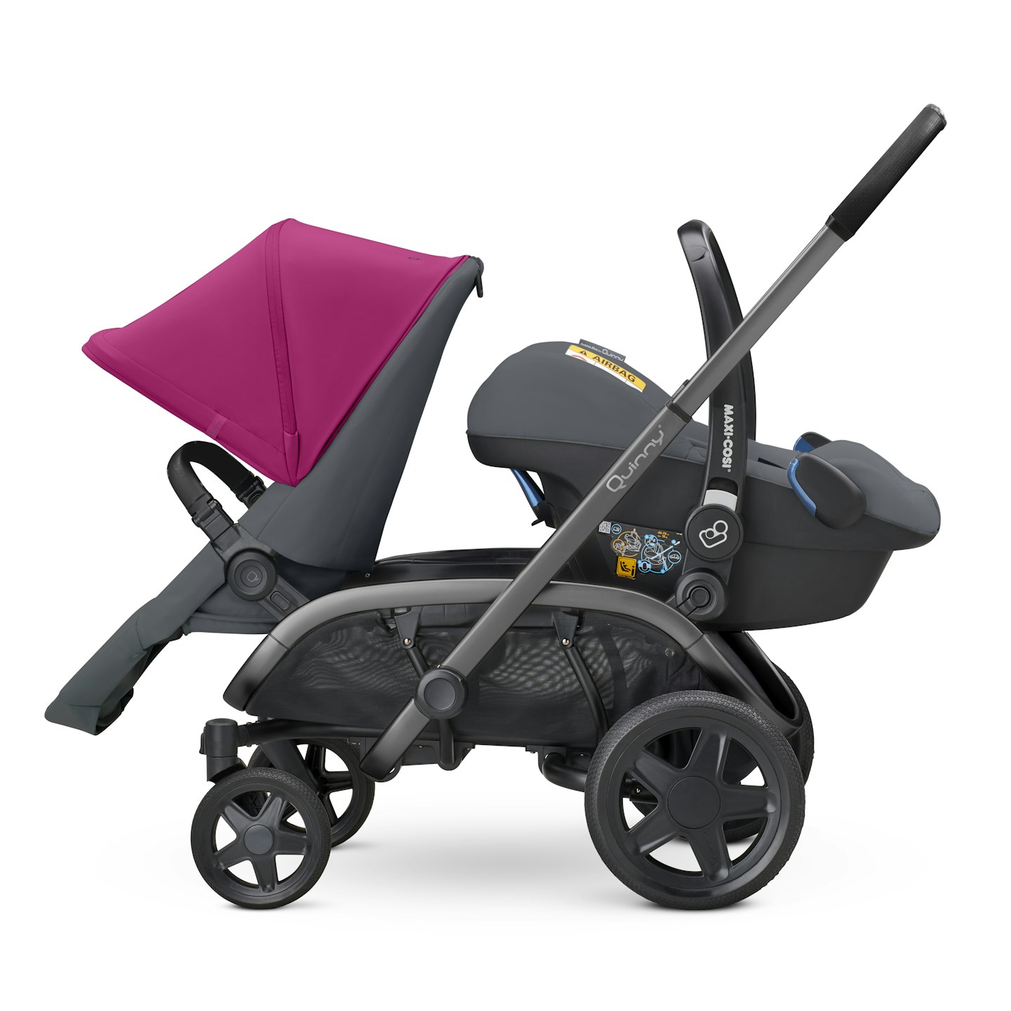Quinny Hubb with Hux Carrycot and Maxi-Cosi Pebble Plus