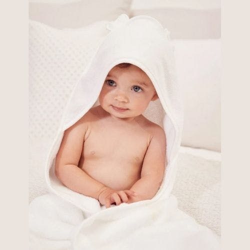 Baby Hooded Towel and Washcloths Set Great Gift for Infants and Newborn 2+2 Pack Natural Cotton 
