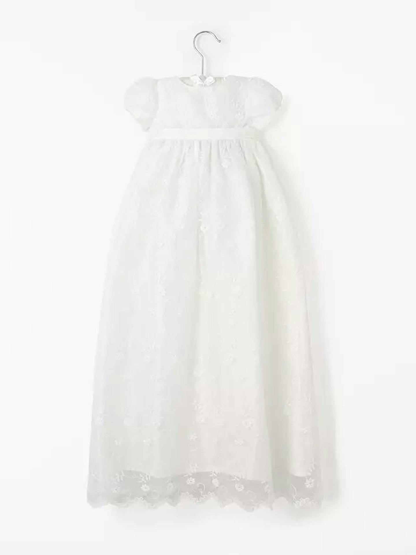 John Lewis u0026amp; Partners Baby Silk Lace Gown, Cream