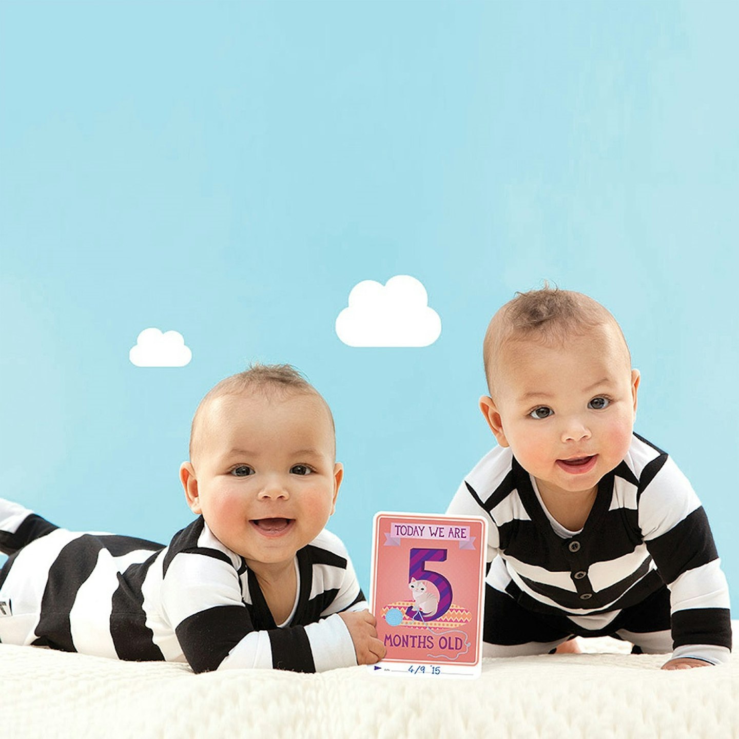 Jojo Maman Bebe Twins Milestone Age Cards