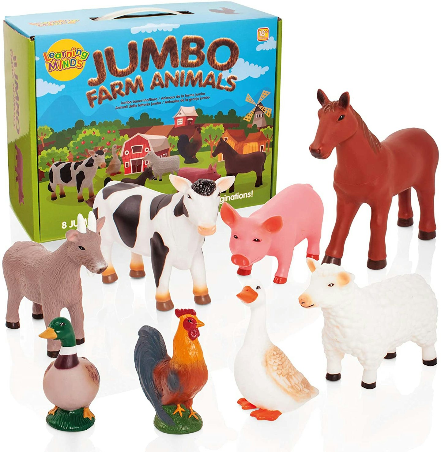 Lot de 7 Jumbo animaux de la ferme