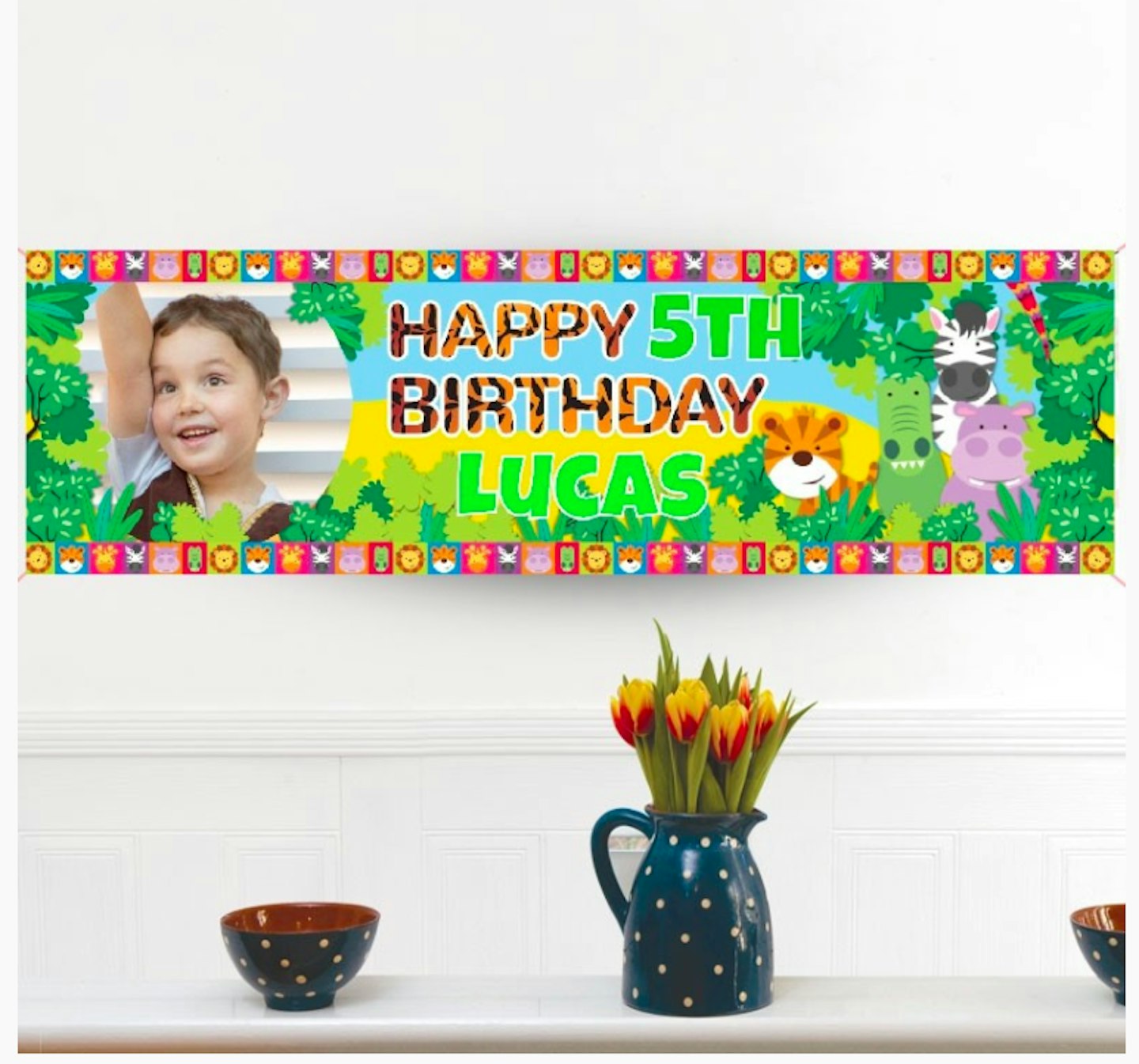 Jungle Friends Personalised Party Banner, u00a312.99 