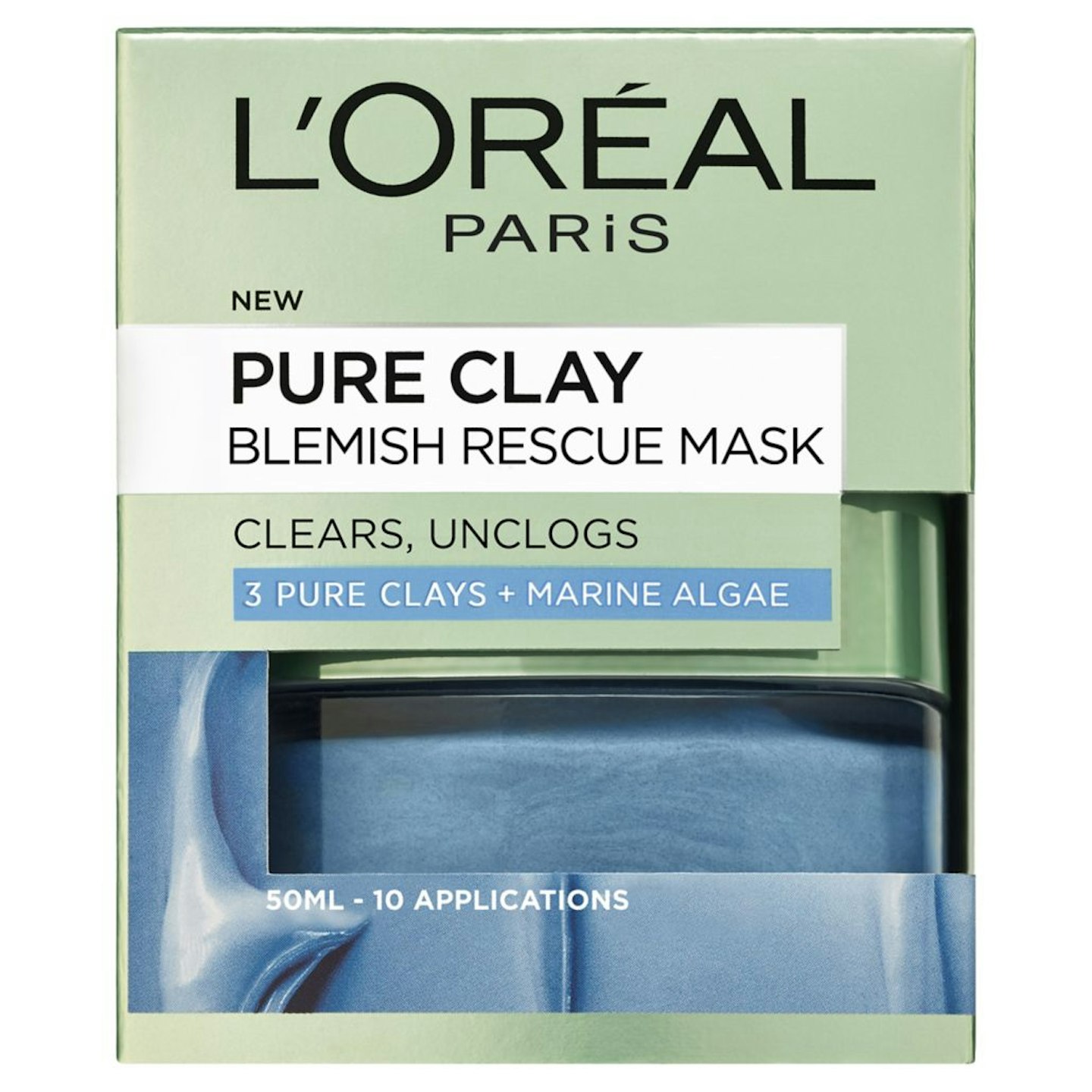 Best for acne: Lu0026#039;Oreal Paris Pure Clay Blue Algae Blemish Rescue Face Mask