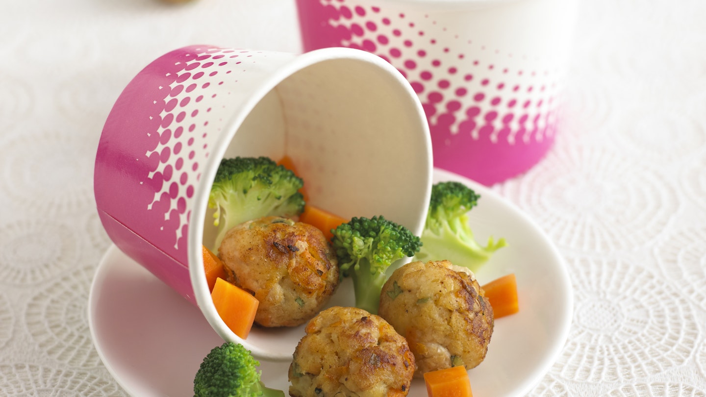 Mini Chicken Balls with Apple and Carrot by Annabel Karmel 