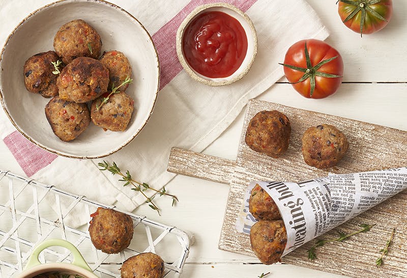 Annabel Karmel's mini meatballs with butternut squash, red onion and