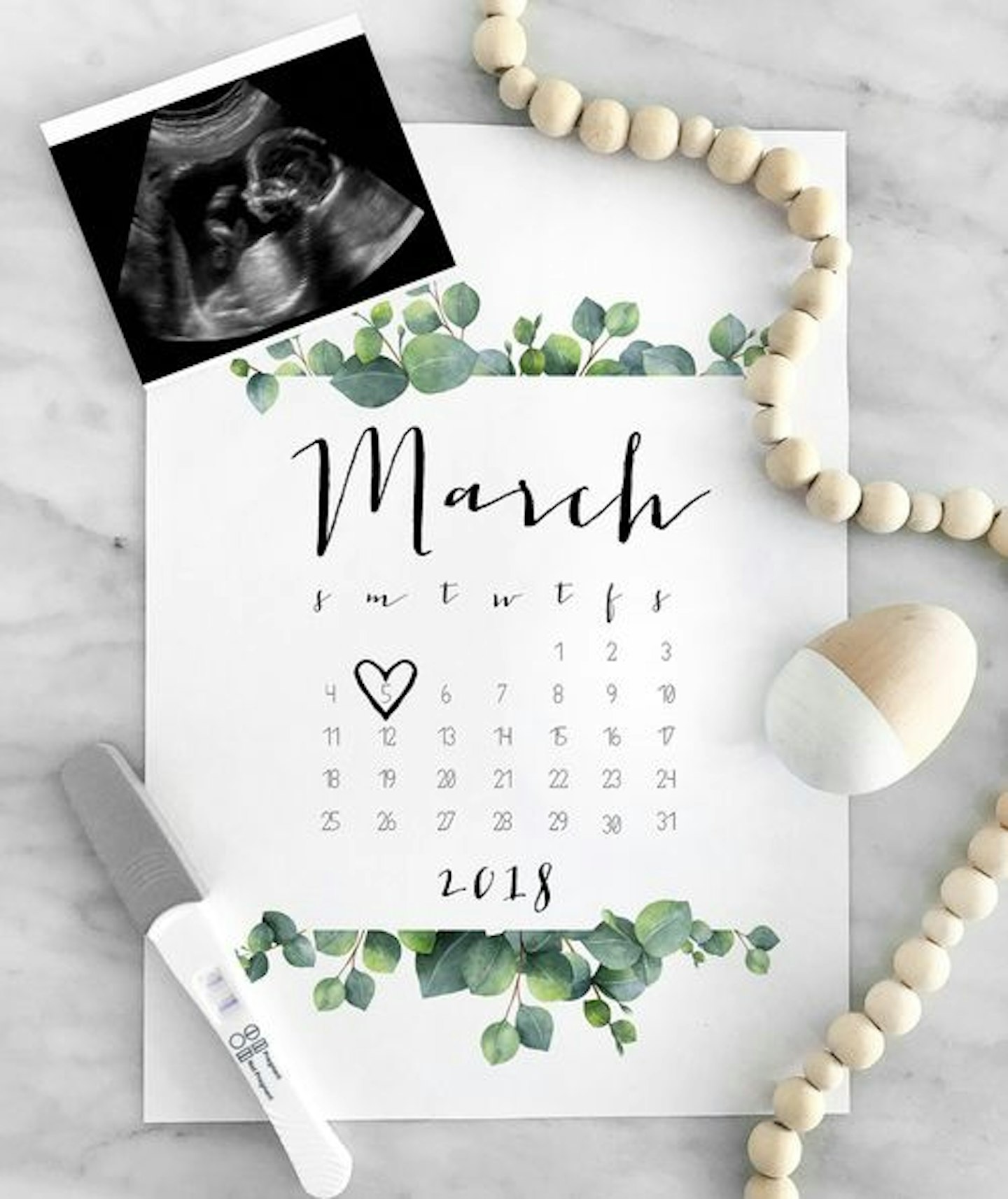 calendar pregnancy announcement 