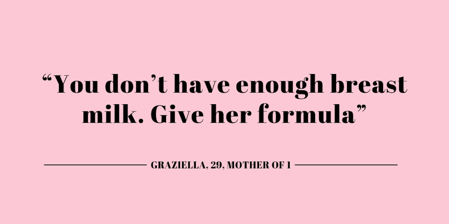 You don't have enough breast milk. Give her formula