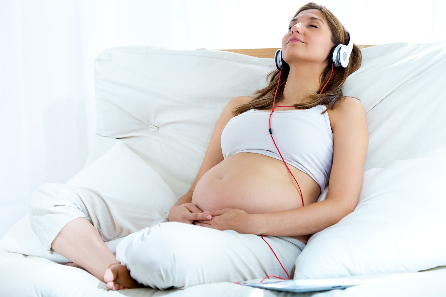 Woman listening to music