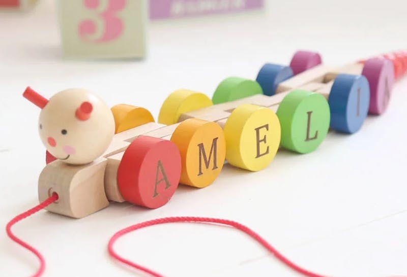 Personalised wooden pull along toy online