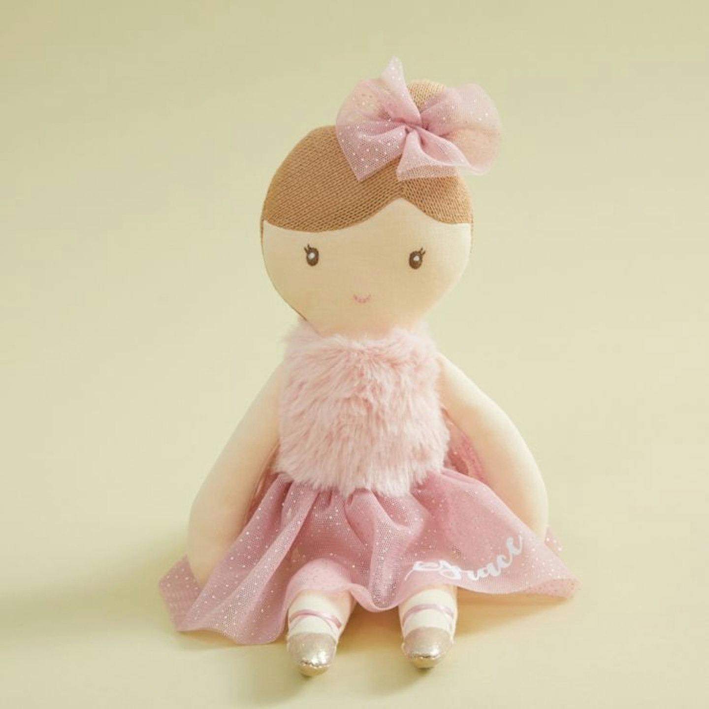 Personalised Ballerina Doll in Dark Pink Dress