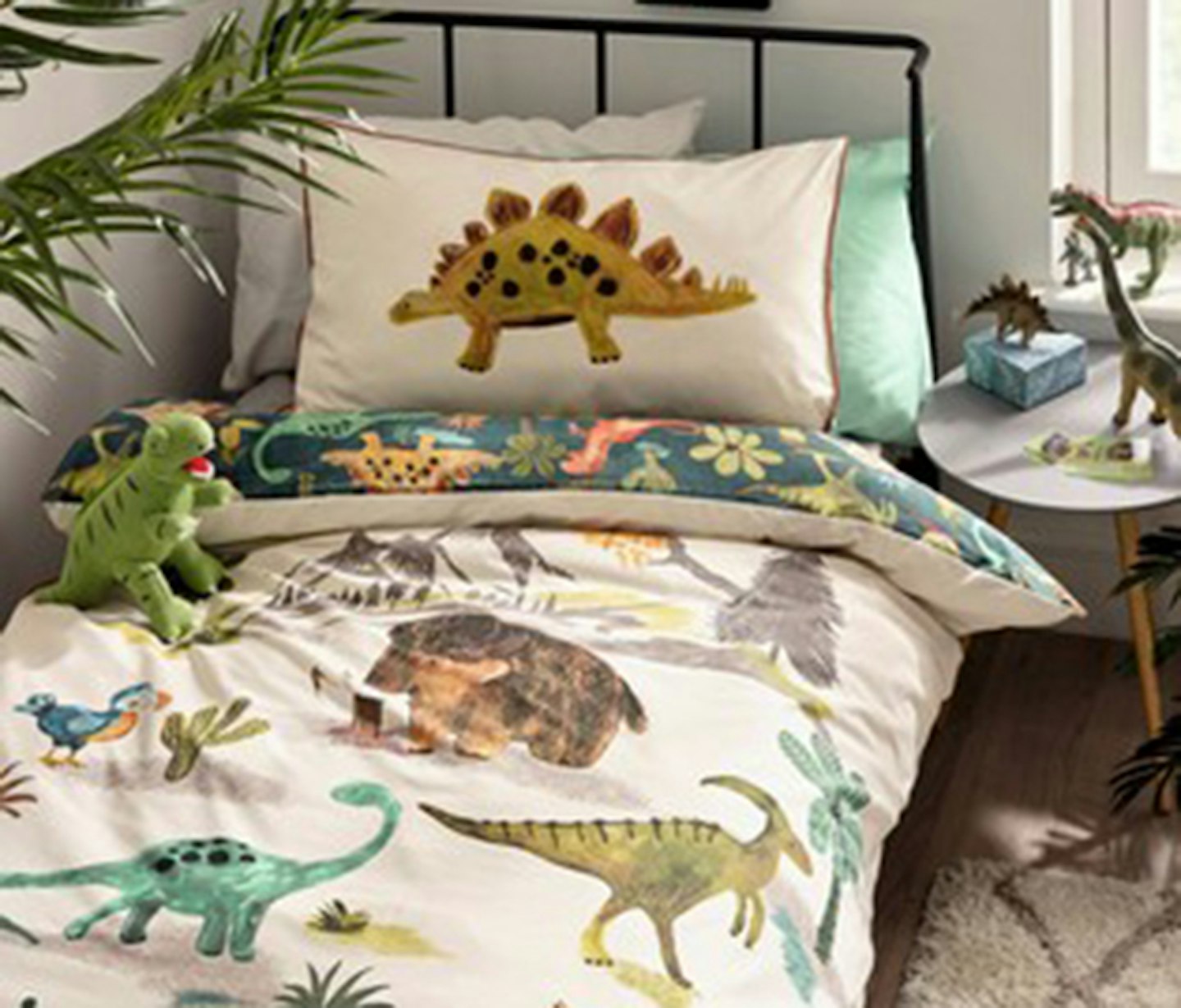 Prehistoric Dinosaurs u0026amp; Friends Reversible Duvet Cover and Pillowcase Set