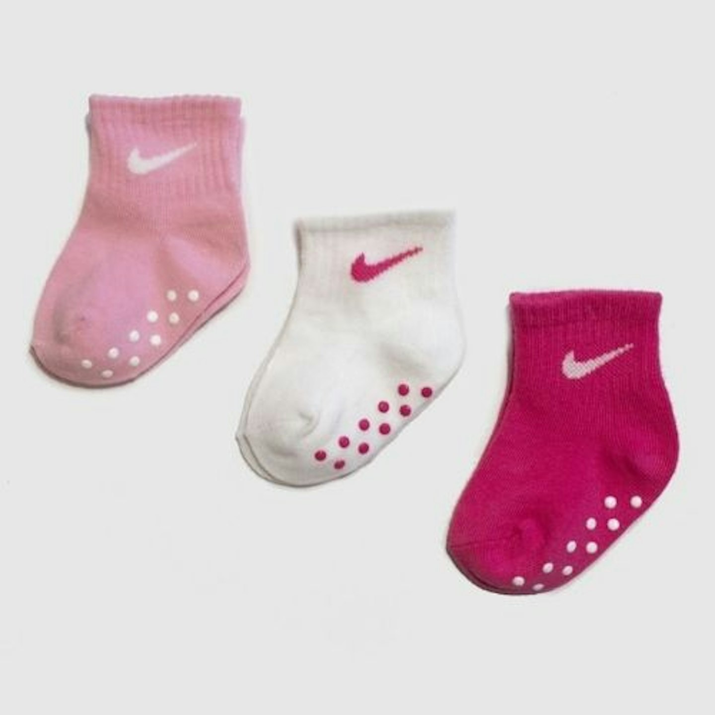 Nike White u0026amp; Pink Baby Gripper Socks