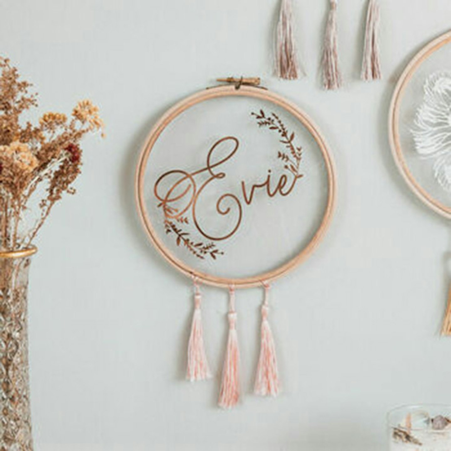 Personalised Name Nursery Hoop Wall Hanging