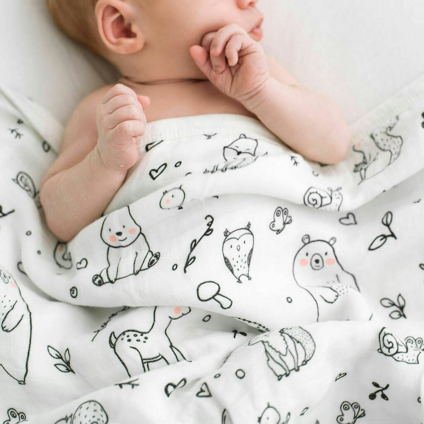 Forest Animal Bamboo Muslin Swaddle Baby Blanket