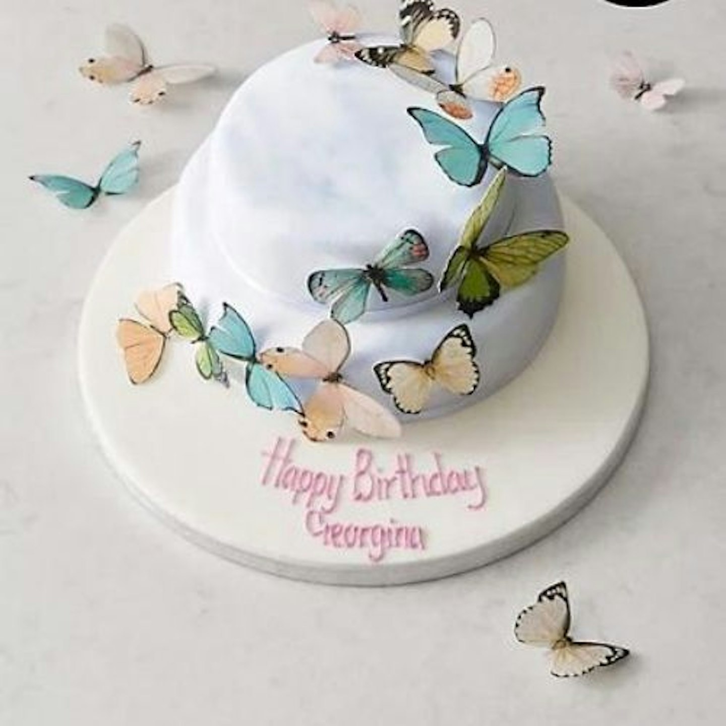 Mu0026amp;S Personalised Butterfly Cascade Cake