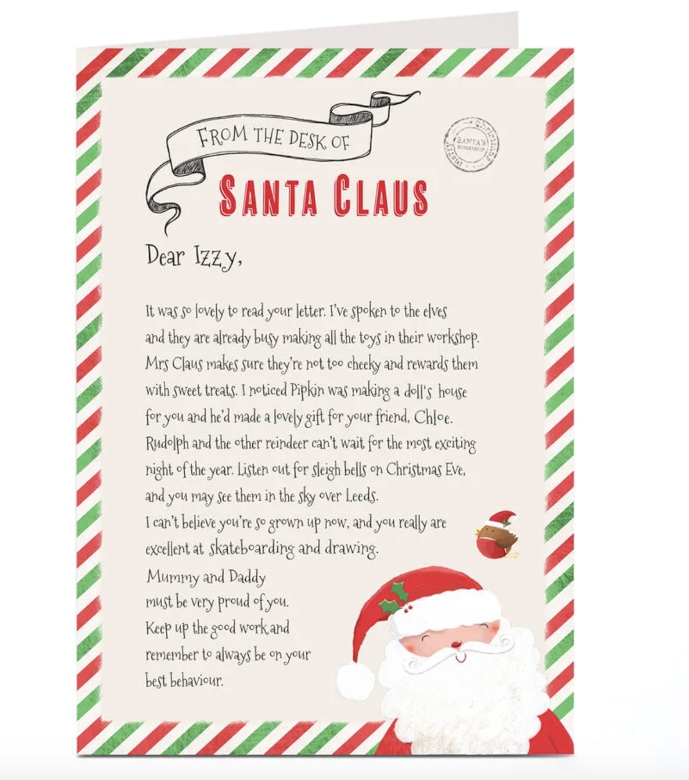 Personalised letters from Santa for a sprinkle of Christmas magic