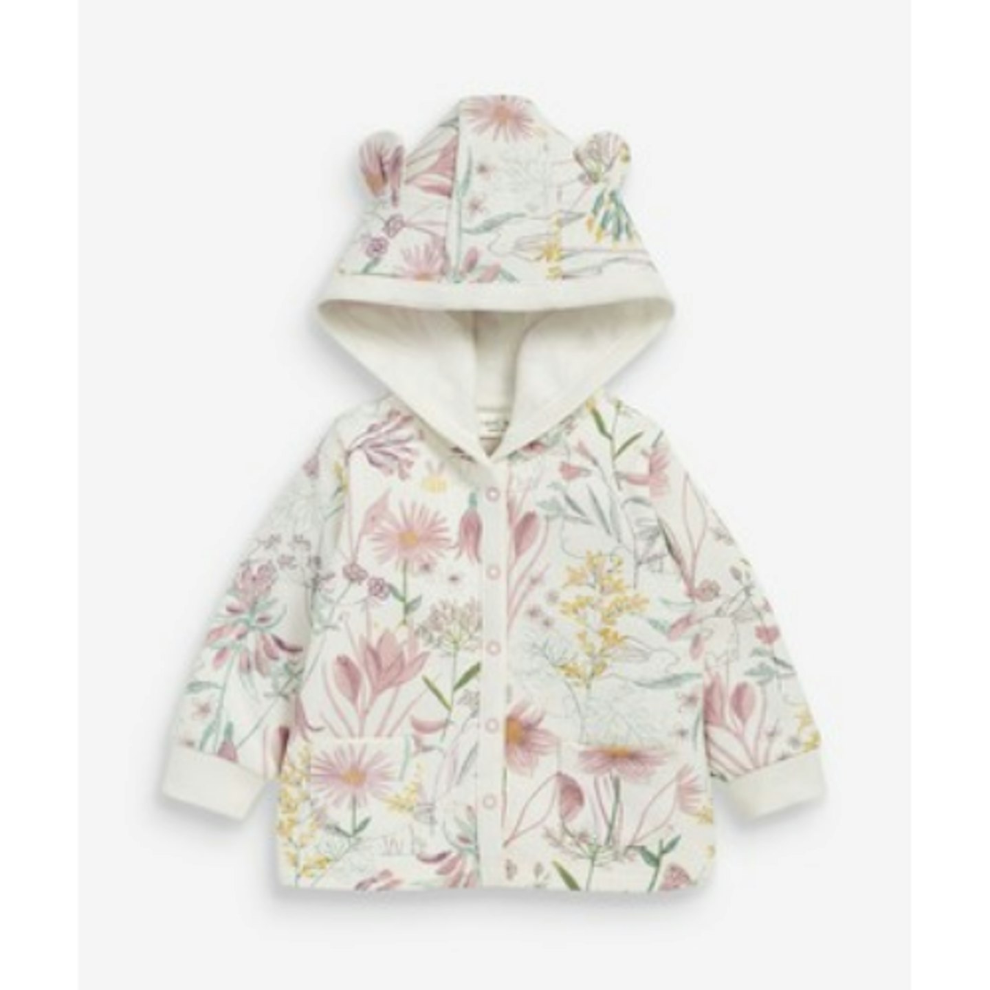 Pink Floral Cosy Popper Lightweight Jacket