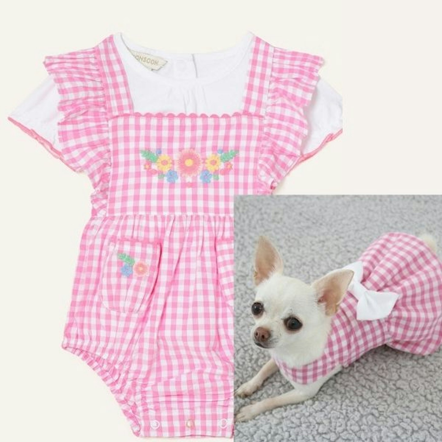 Newborn Floral Gingham Romper