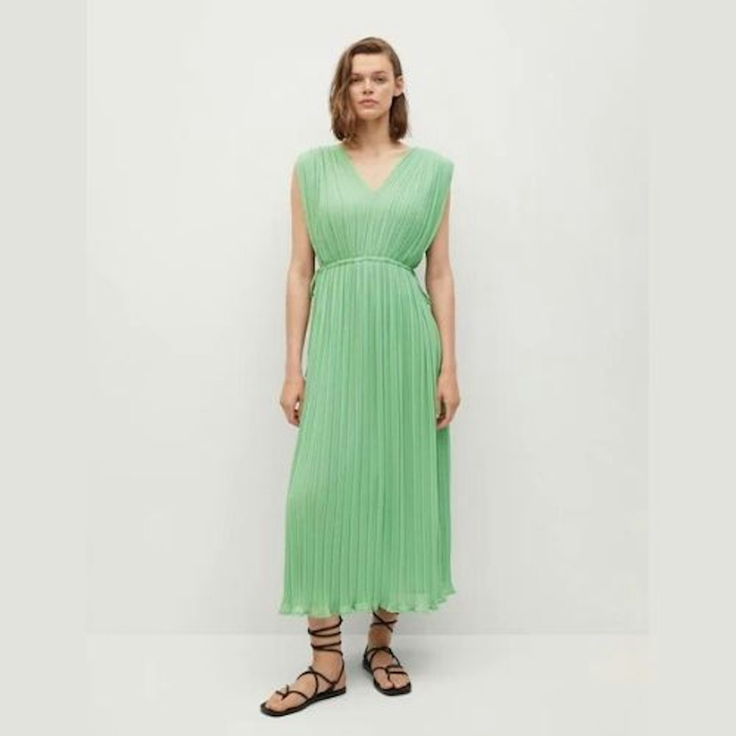 Pleated midi dress