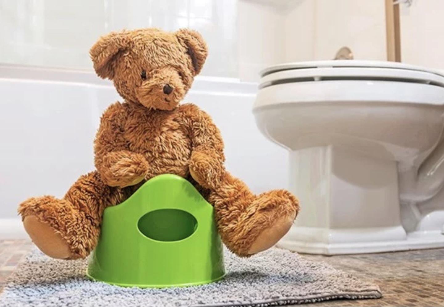 teddy bear on potty