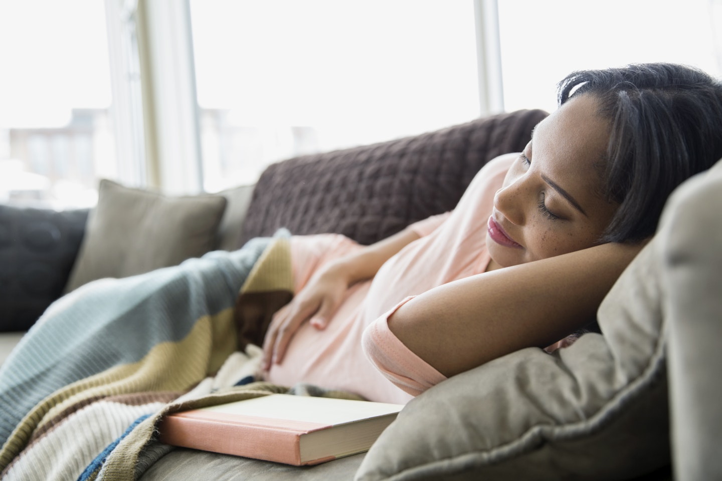 Woman sleeping on the sofa