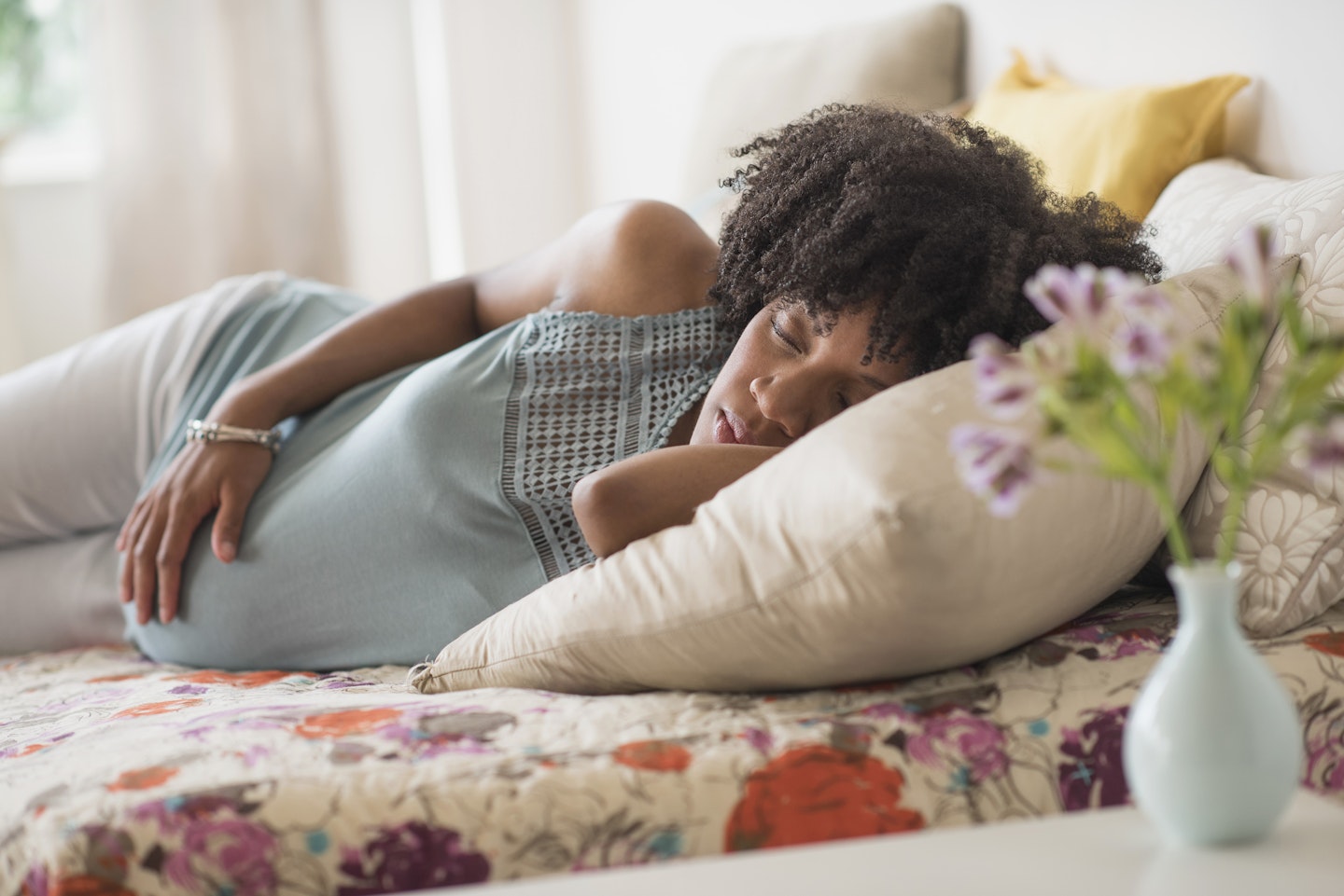 Pregnant woman sleeping