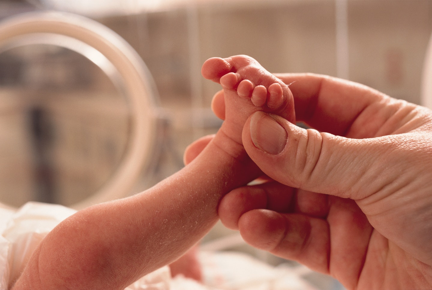 premature baby with parent