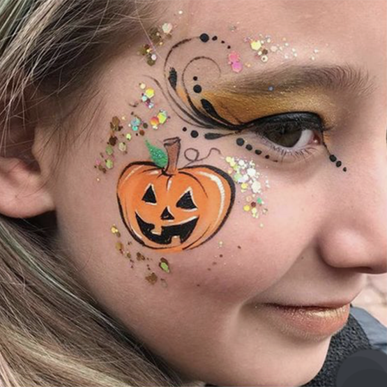 Easy kids pumpkin face paint ideas