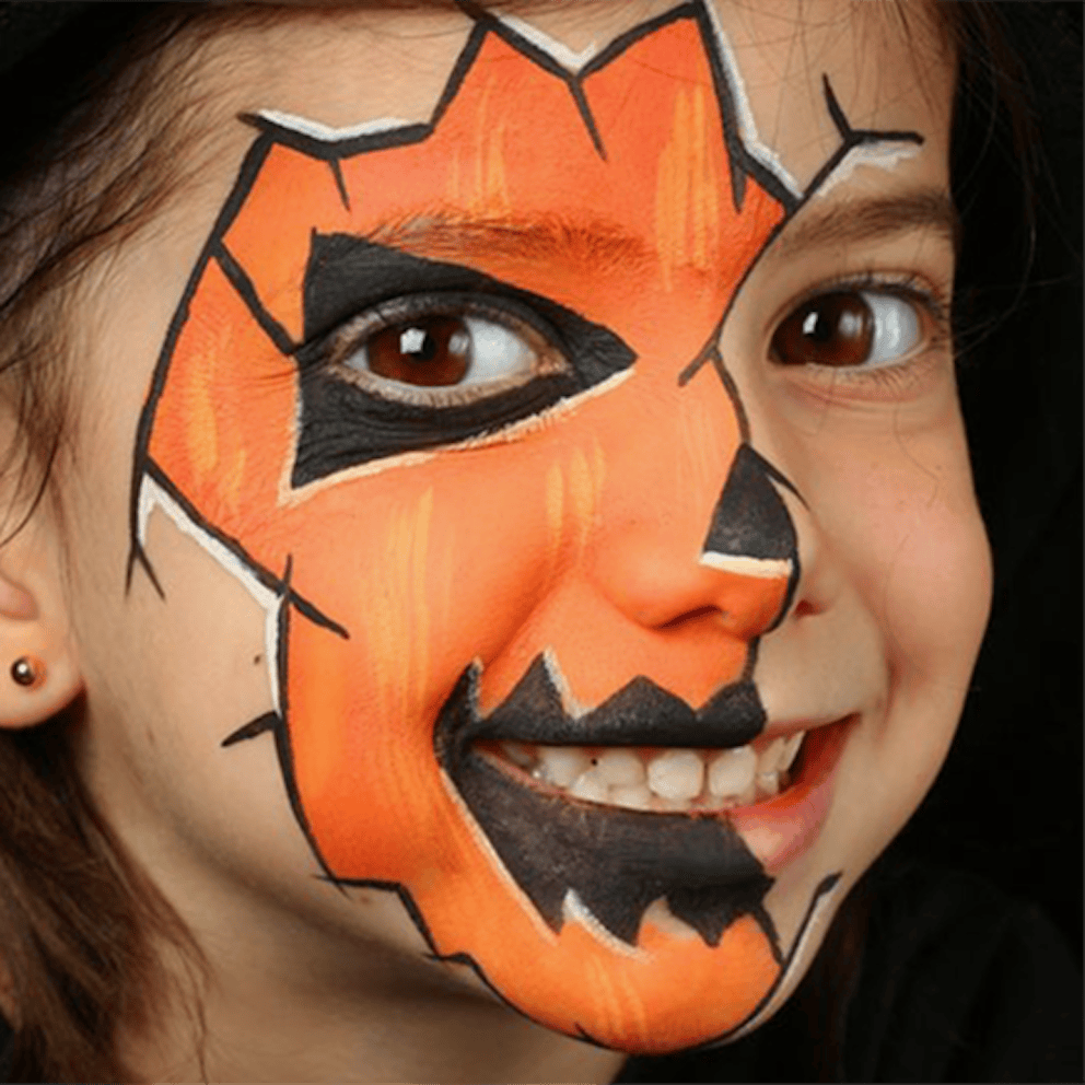 Easy kids pumpkin face paint ideas