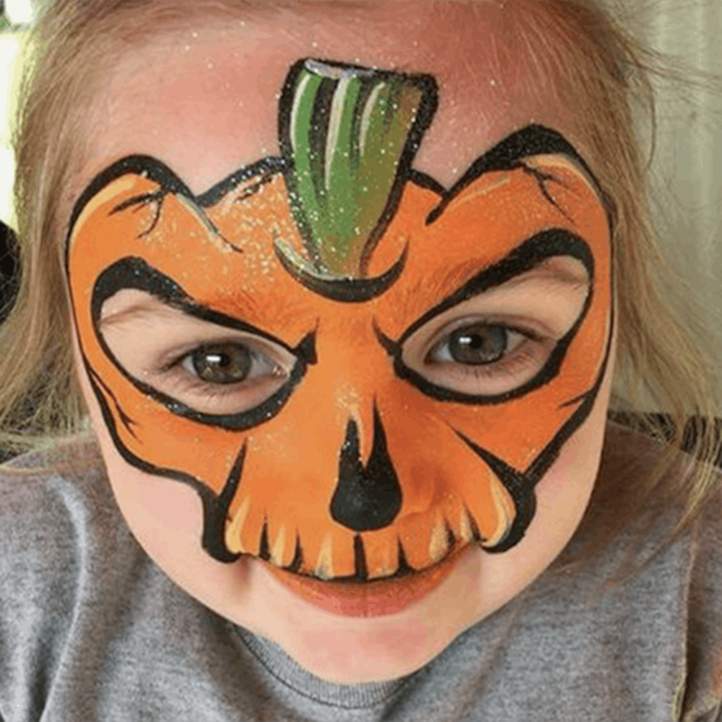 pumpkin cheek face paint