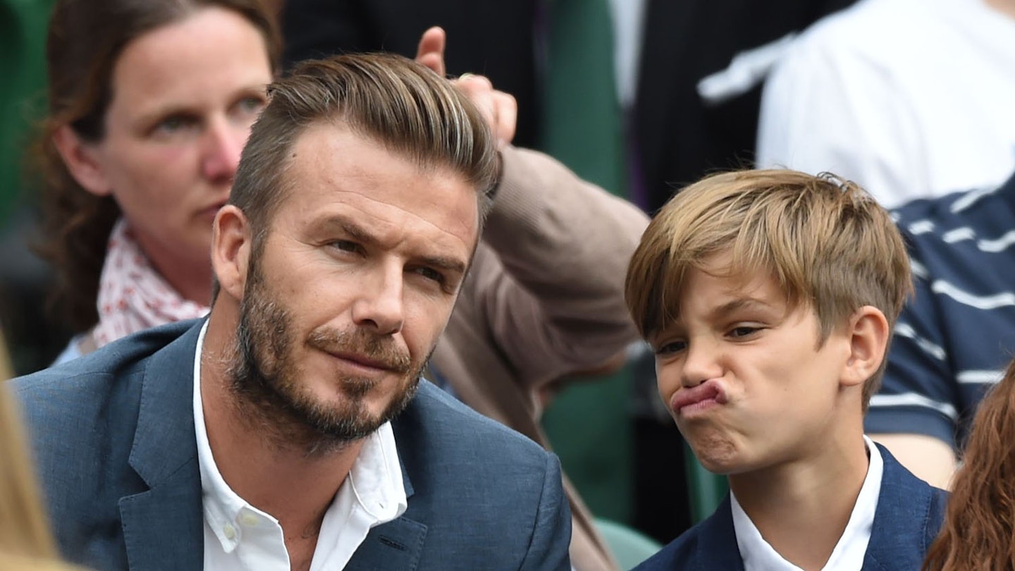 David and Romeo Beckham at Wimbledon