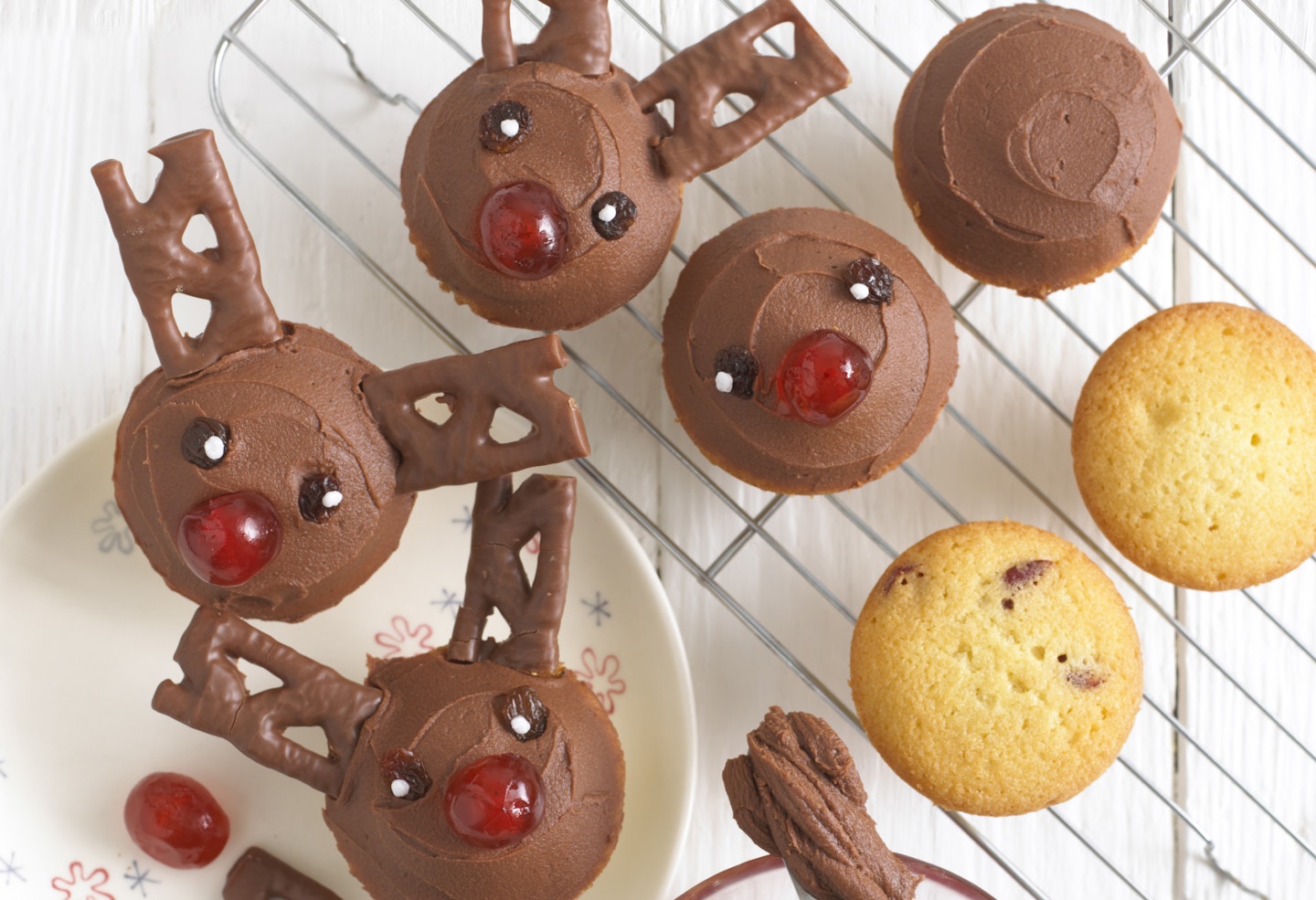 Rudolph cupcakes baking