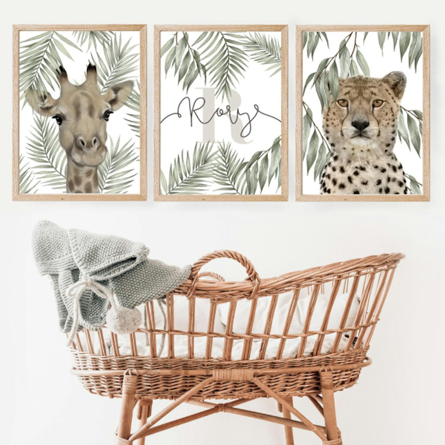 Personalised Nursery Safari Print Set