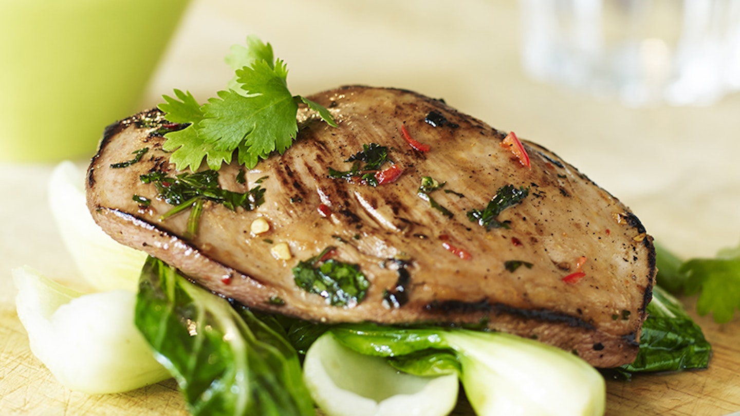 Lime & Coriander Duck Steaks with Pak Choy 