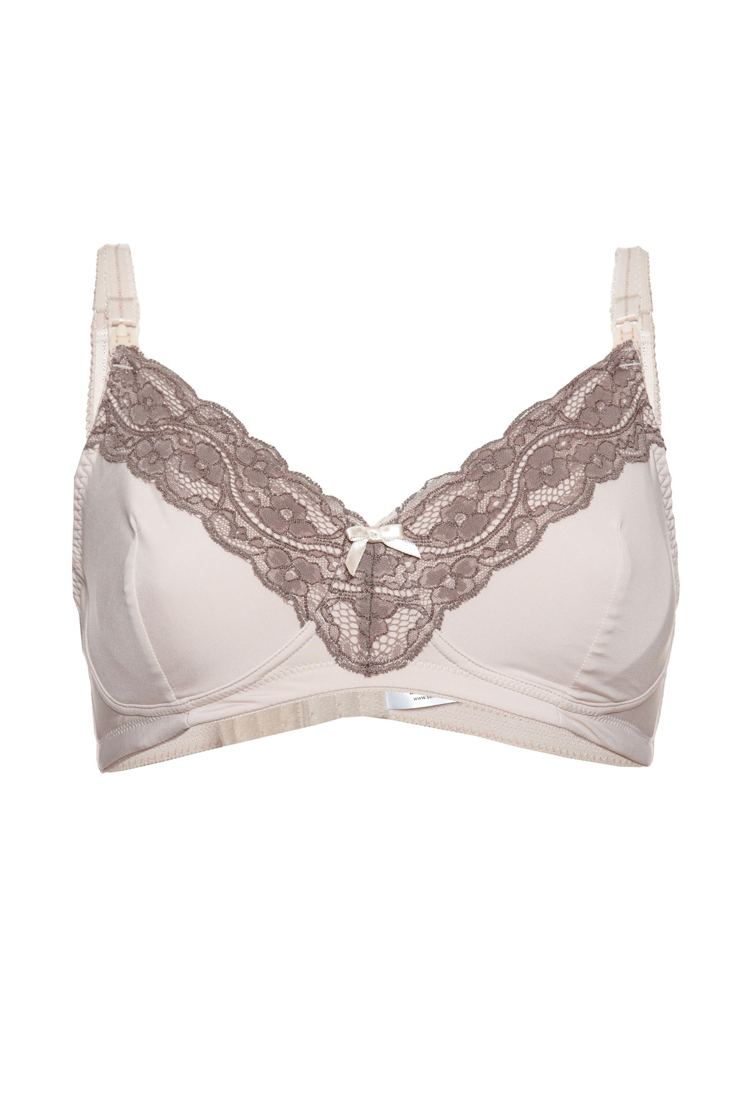 Seraphine Lace Trim Maternity And Nursing Bra in Natural