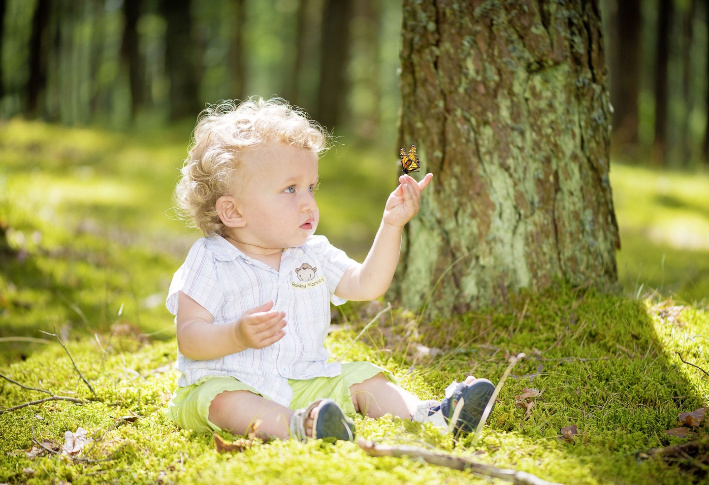 toddler in grass
