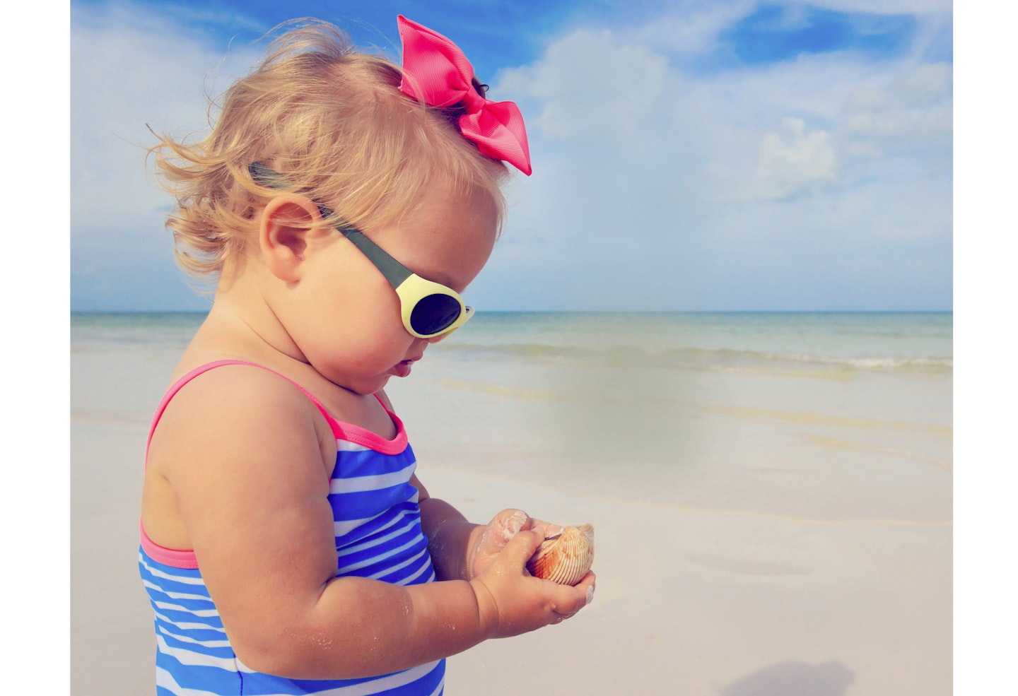 toddler at beach