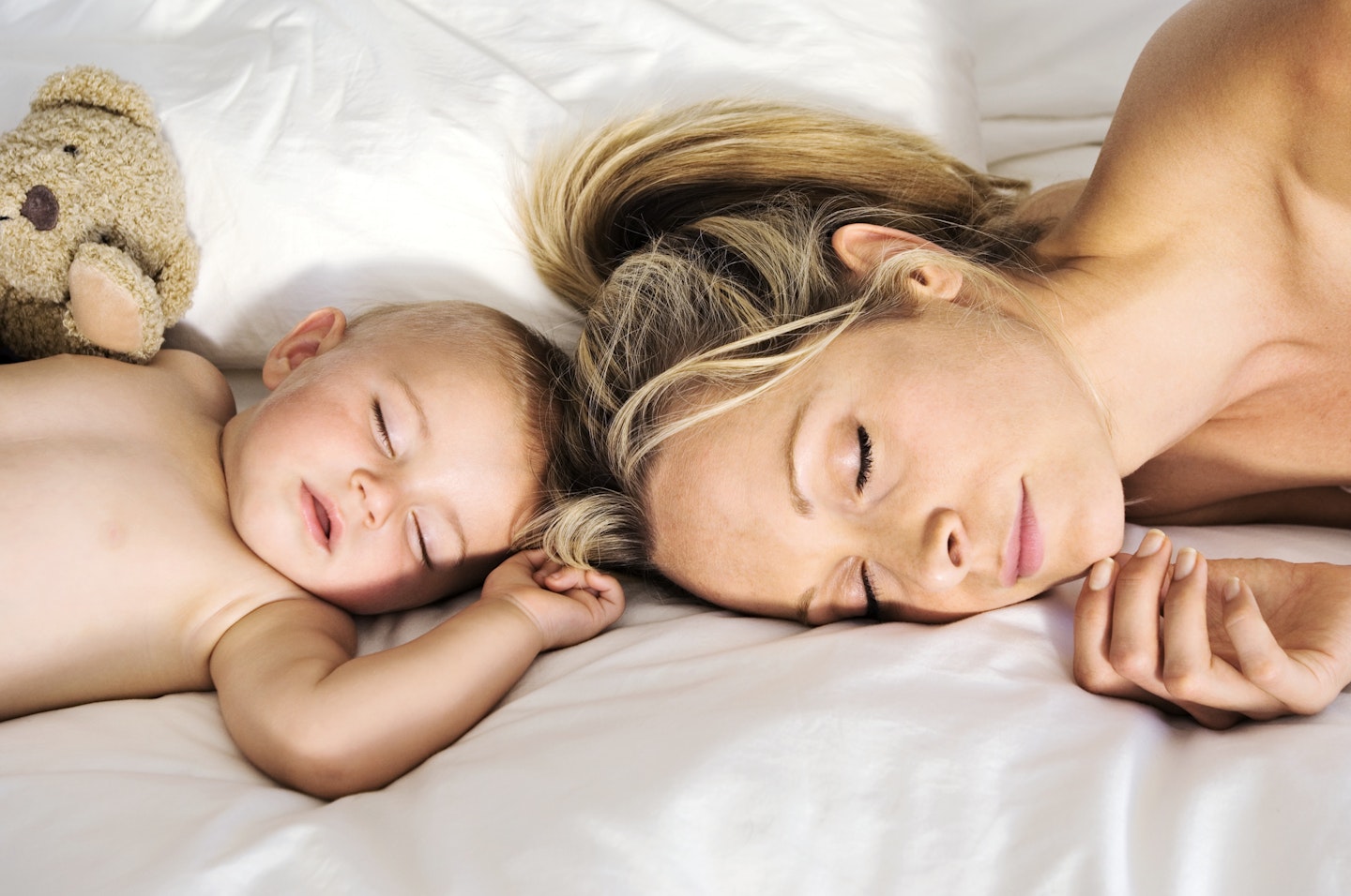 baby and mum sleeping