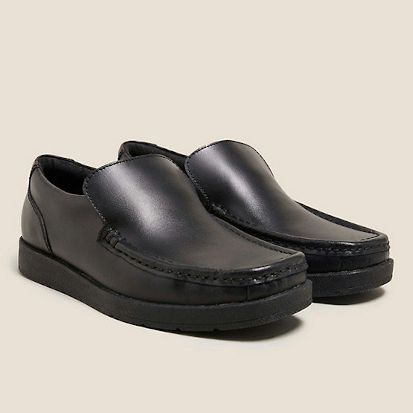 Kidsu0026#039; Leather Slip-on Loafer School Shoes