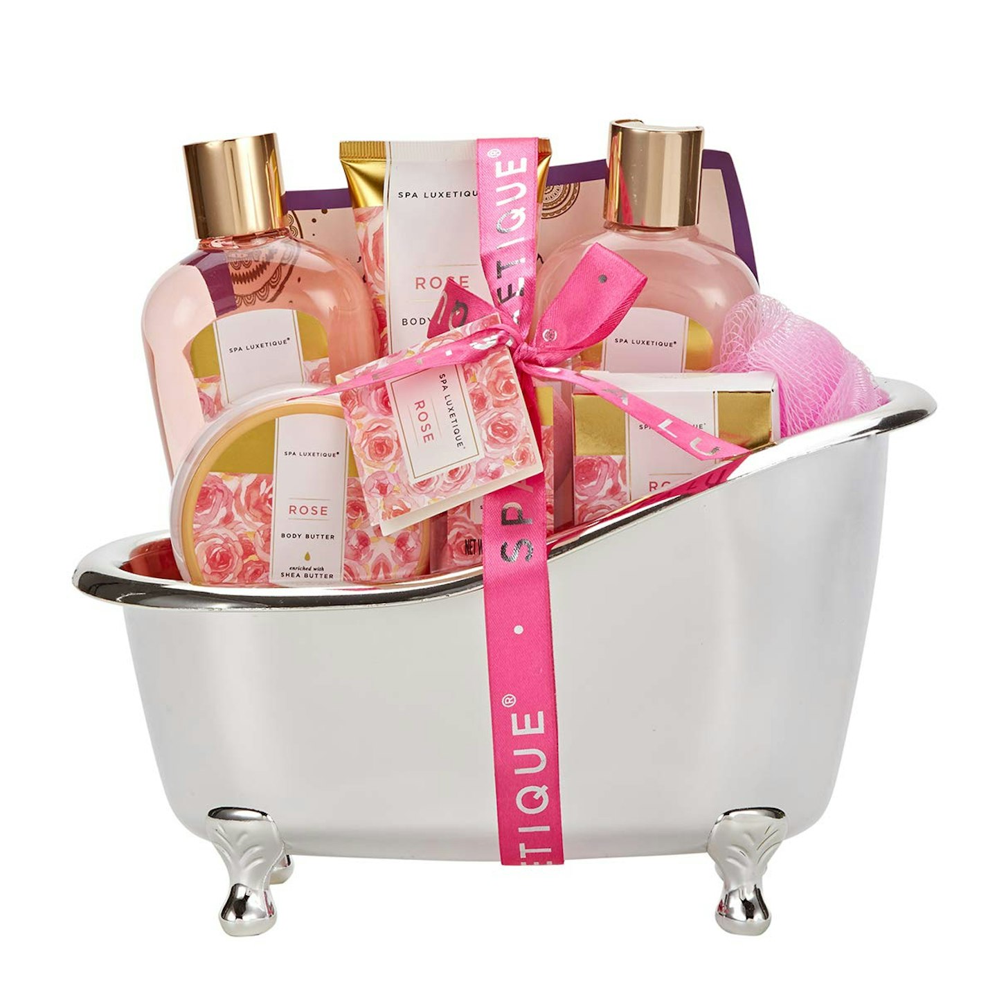 Spa luxetique rose bath gift set