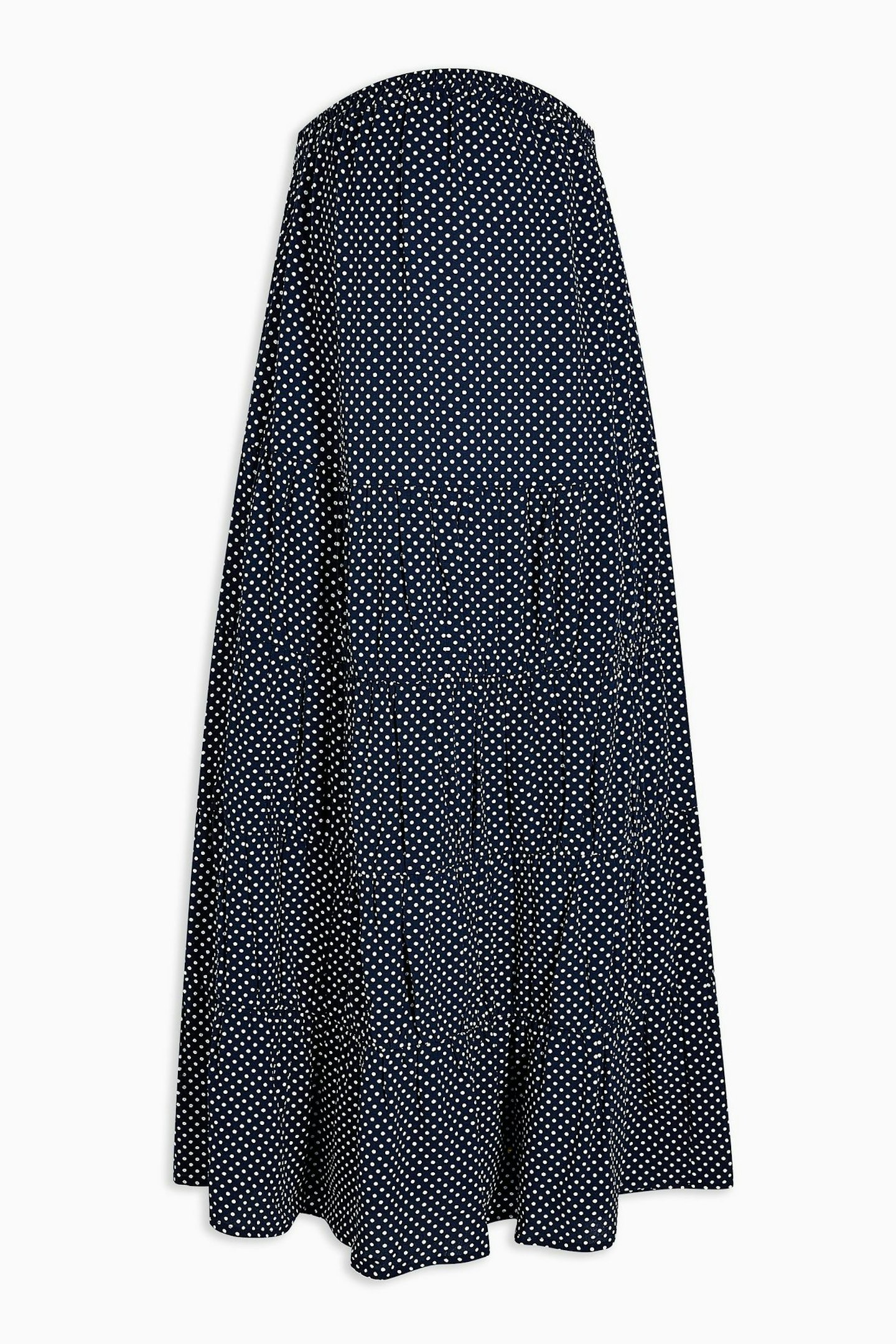 Spot pattern tiered maxi skirt