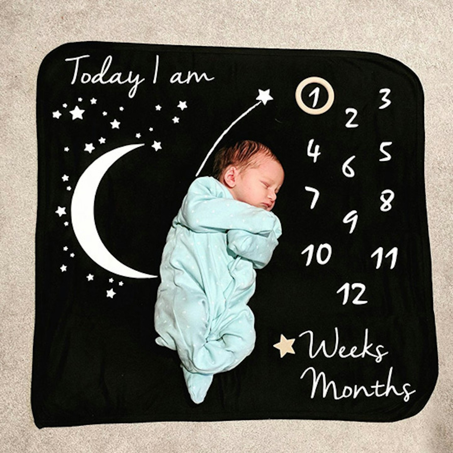 Personalised starry sky baby Milestone blanket