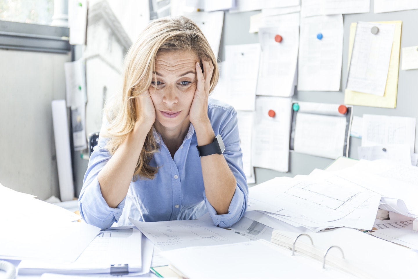 woman looking exhausted