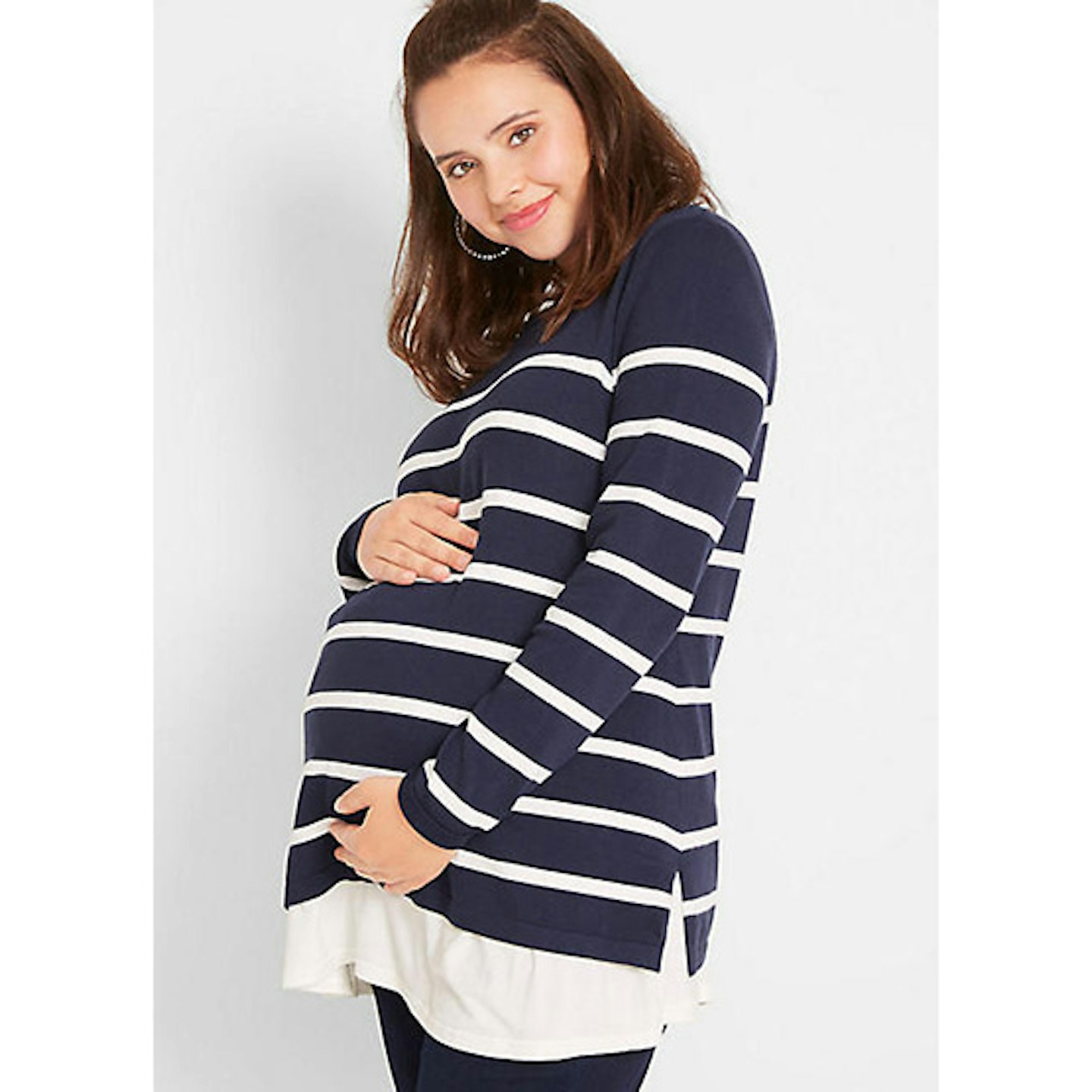 Striped Maternity Jumper - plus size maternity clothes