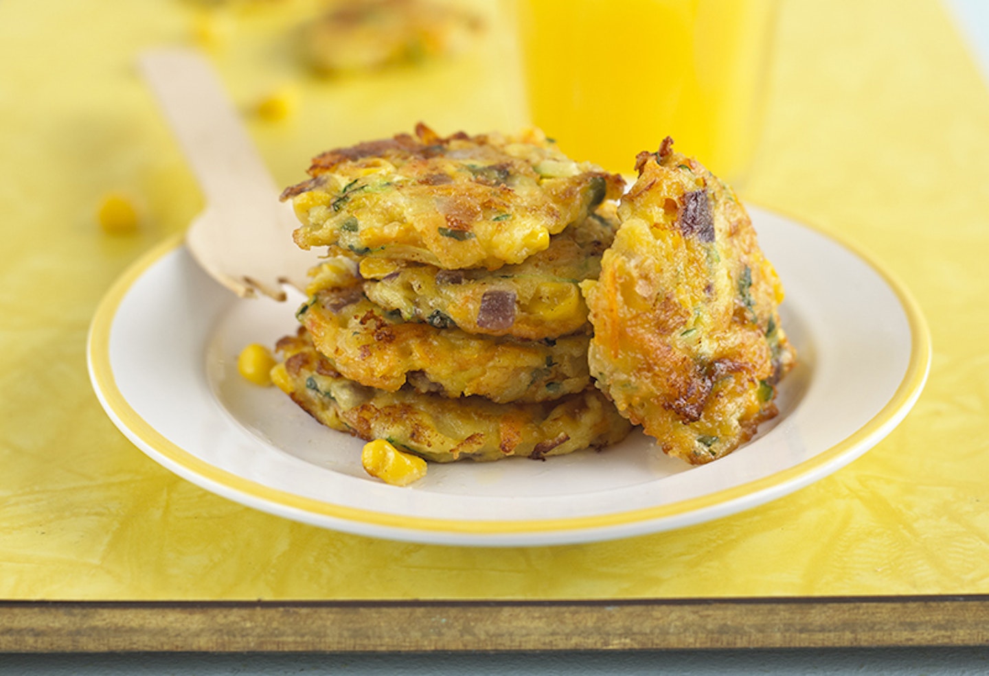 Carrot and sweetcorn fritters