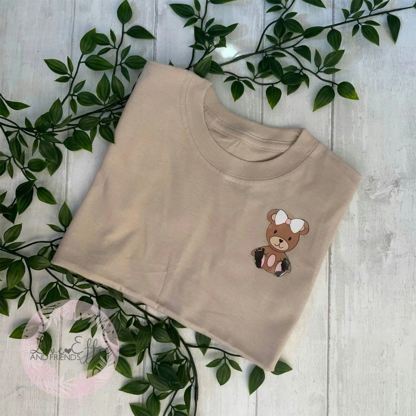 Bear with Bow - Colour Print T-Shirt