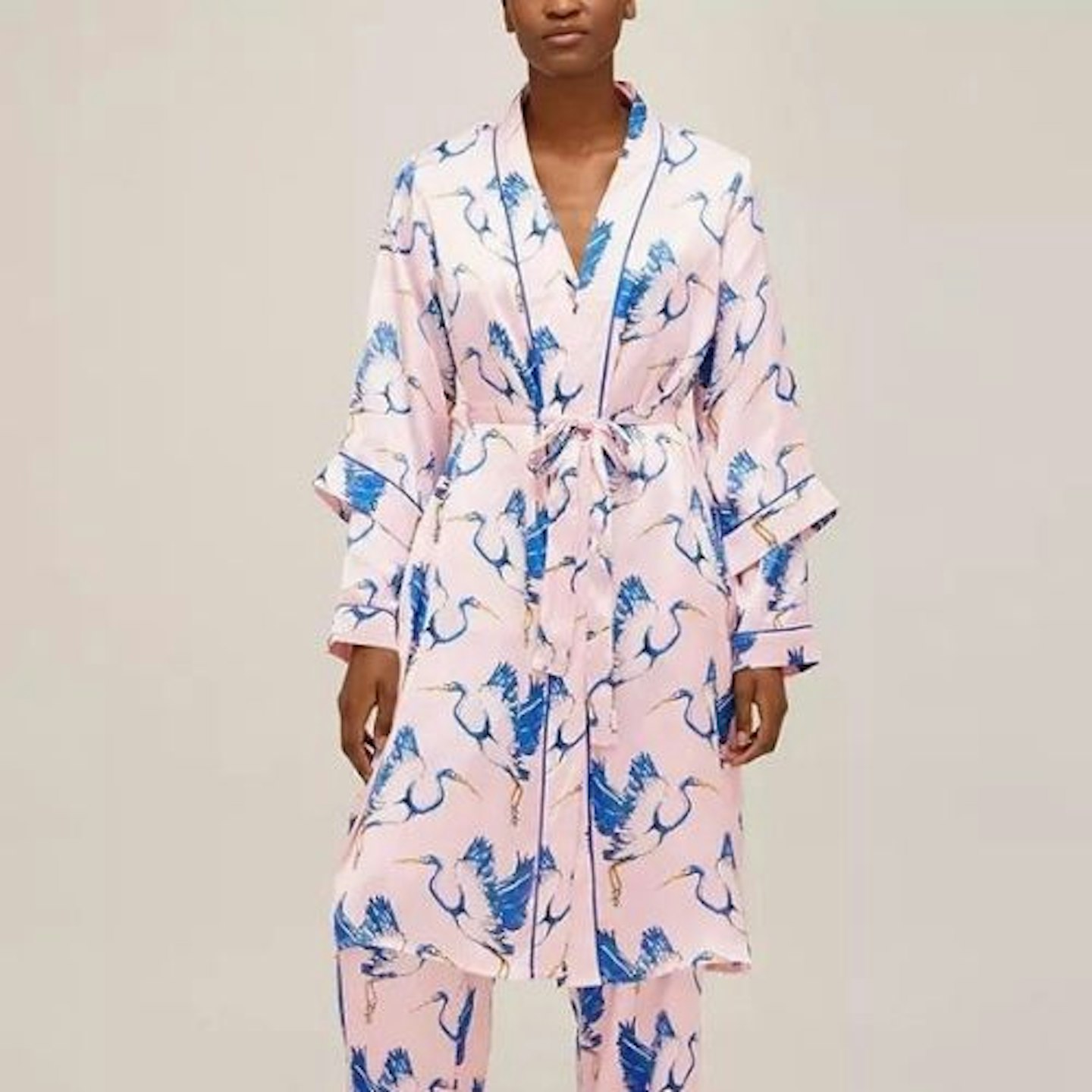 Their Nibs Heron Satin Kimono Pyjama Robe