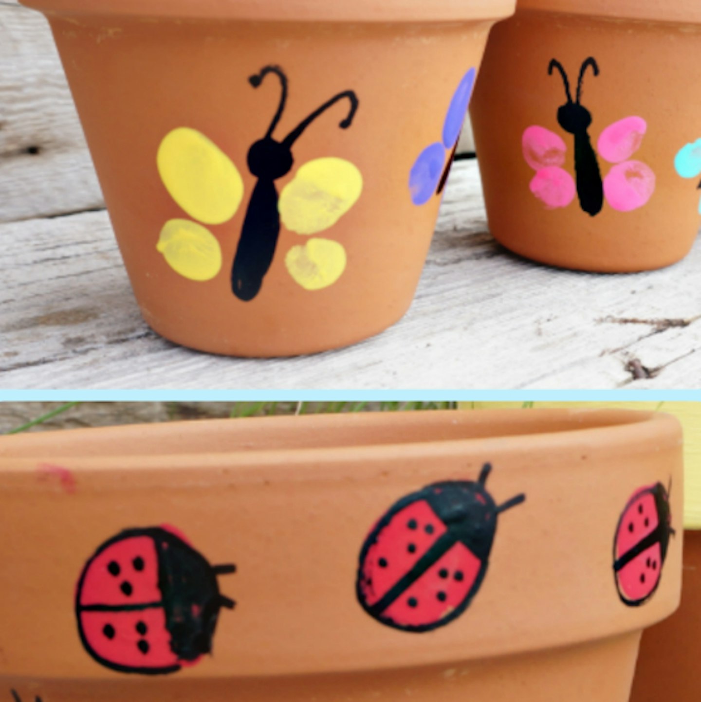 diy mother's day gift personalised thumbprint plant pots